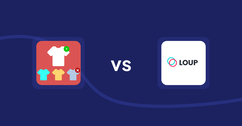 Shopify Product Display Apps: ST: Product & Collection Sort vs. Loup: Sell on Instagram