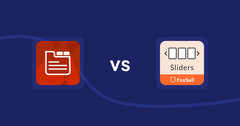 Shopify Product Display Apps: Tabs: SEO Product Tabs with AI vs FoxSell Slider & Carousel