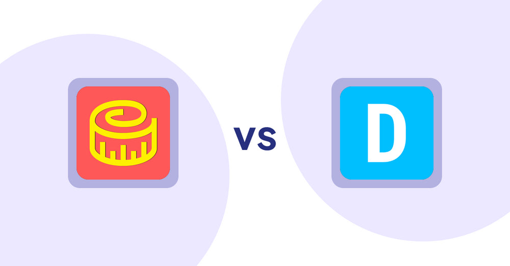 Shopify Product Display Apps: Snake Size Chart & Size Guide vs Dual Price Display by T2