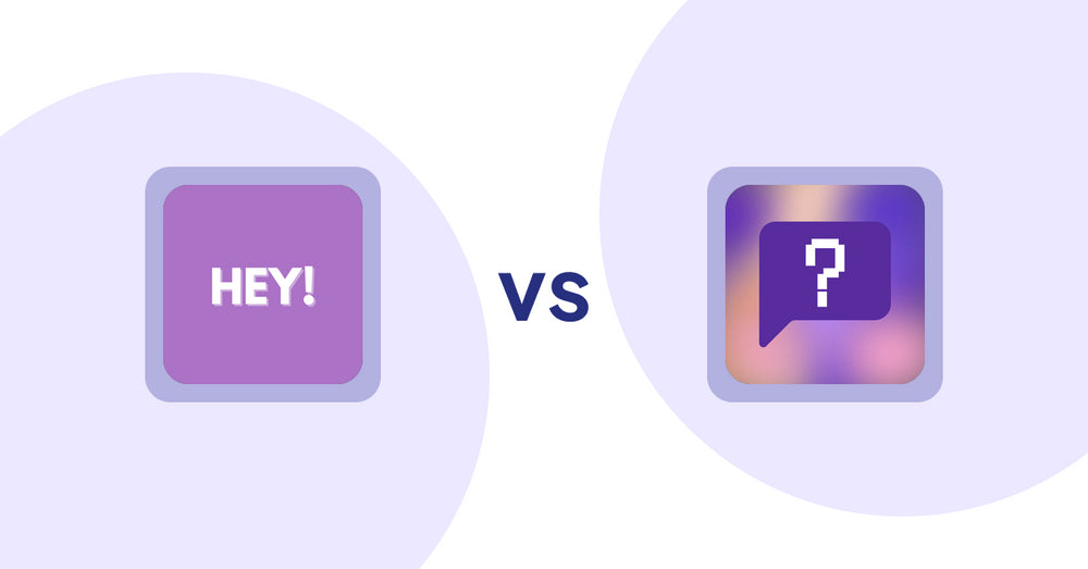 Shopify Product display Apps: Hey! Product Page Banner& Text vs FAQbucket ‑ Help Center & FAQ