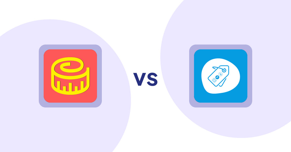Shopify Product Display Apps: Snake Size Chart & Size Guide vs. Extendons Product Tag Images
