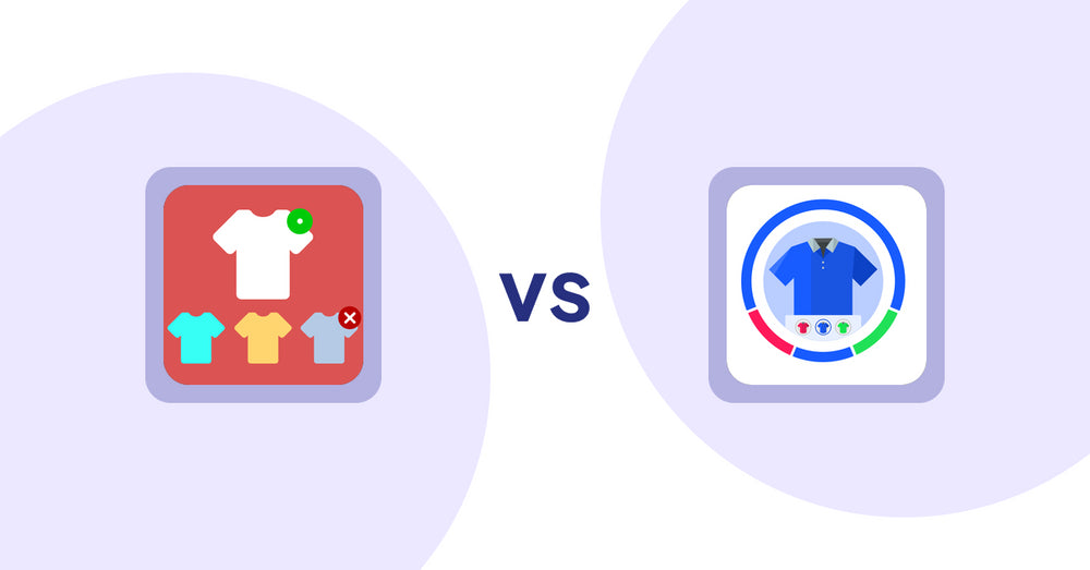 Shopify Product Display Apps: ST: Product & Collection Sort vs EVS ‑ Easy Variation Swatches