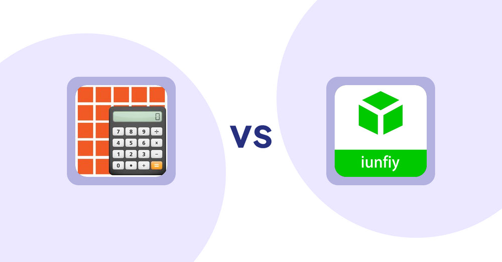 Shopify Product Display Apps: DIY Quantity Calculator vs iunfiy • Related Products