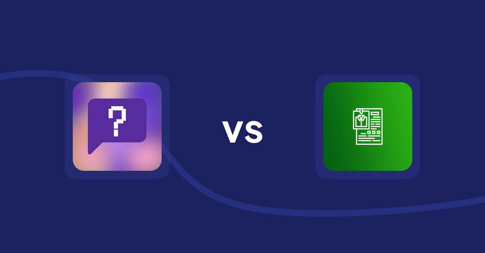 Shopify Product Display Apps: FAQbucket ‑ Help Center & FAQ vs OC Product Size Chart