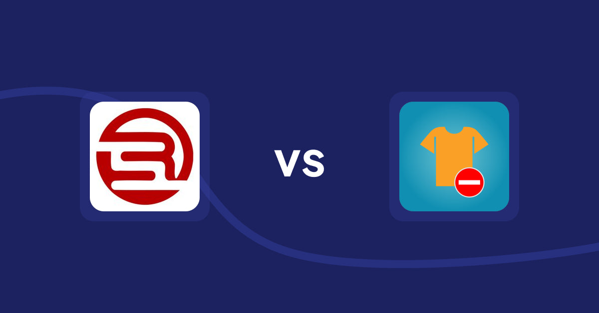 Shopify Product Display Apps: Robosize: AI Size Recommender vs Products Unavailable