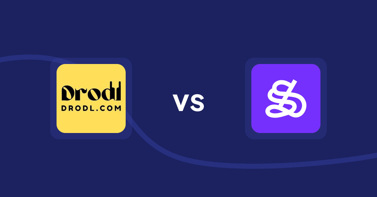 Shopify Product Display Apps: Drodl: Hide SoldOut Products vs WeShop AI: Model&Product Photo