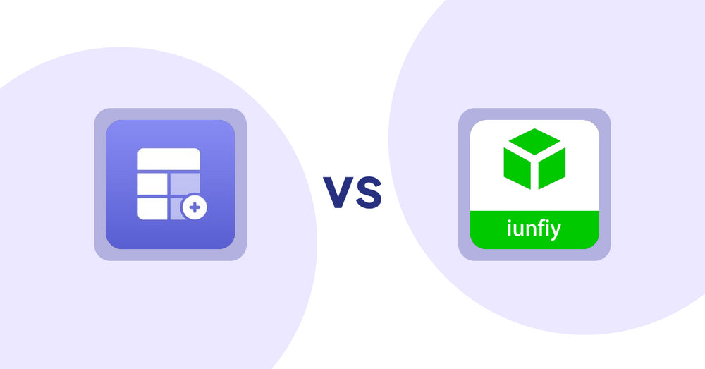 Shopify Product Display Apps: Eazy Specification Tags Table vs. iunfiy • Related Products