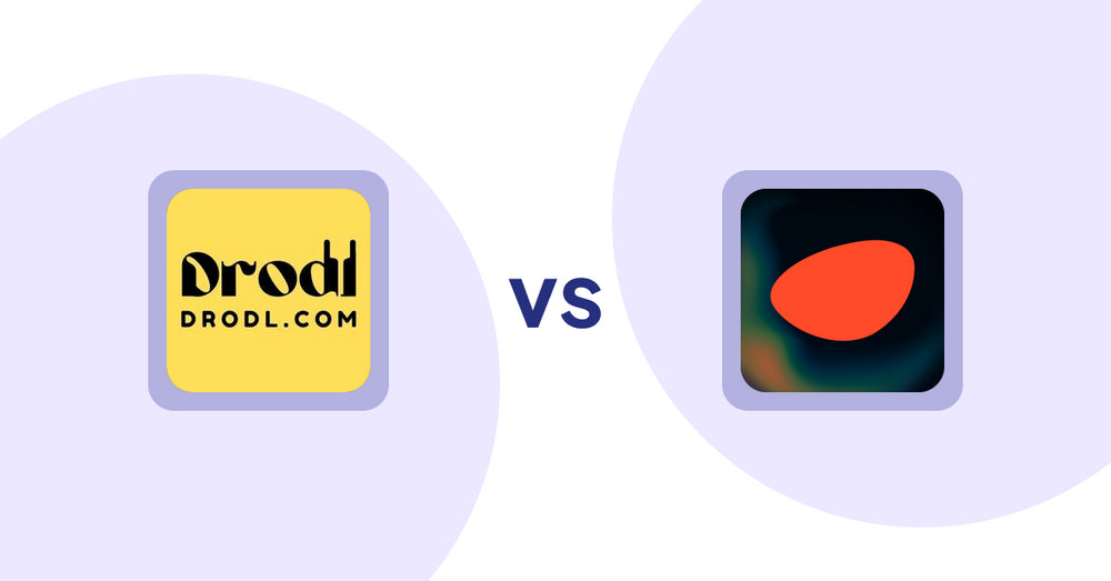 Shopify Product Display Apps: Drodl: Hide SoldOut Products vs Pietra: AI Product Designer