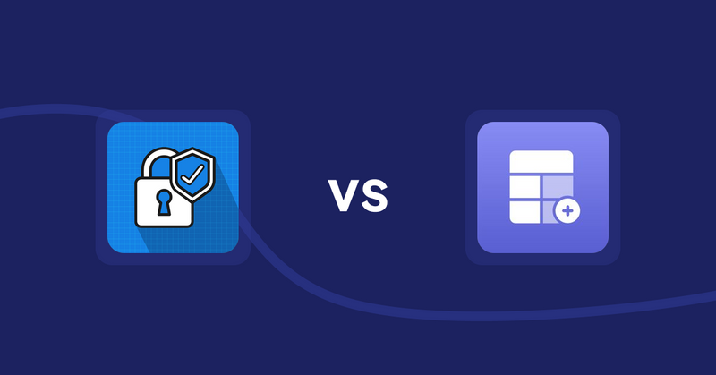 Shopify Product Display Apps: B2B Essential Locks vs Eazy Specification Tags Table