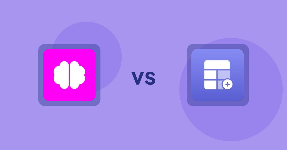 Shopify Product Display Apps: Brainy: AI SEO & Content Boost vs Eazy Specification Tags Table