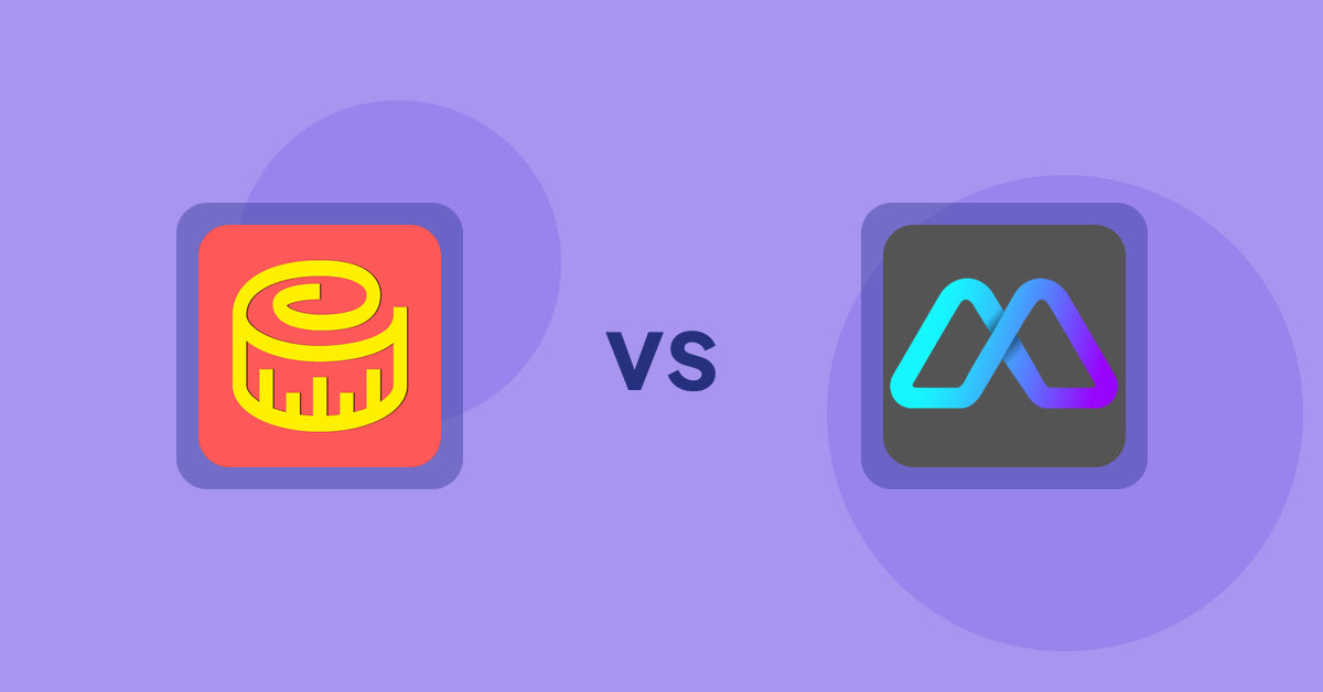 Shopify Product Display Apps: Snake Size Chart & Size Guide vs Metadrob: Create Virtual Store