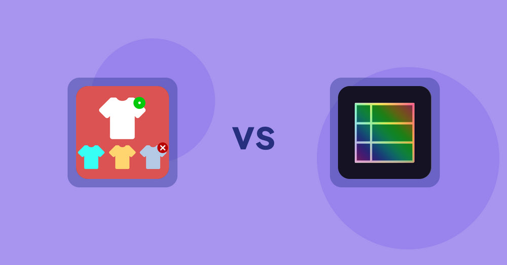 Shopify Product Display Apps: ST: Product & Collection Sort vs. TableFlow Specification Table
