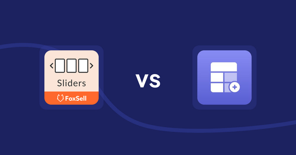 Shopify Product Display Apps: FoxSell Slider & Carousel vs Eazy Specification Tags Table