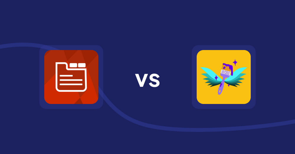 Shopify Product Display Apps: Tabs: SEO Product Tabs with AI vs. Badgfly ‑ Product Personalizer