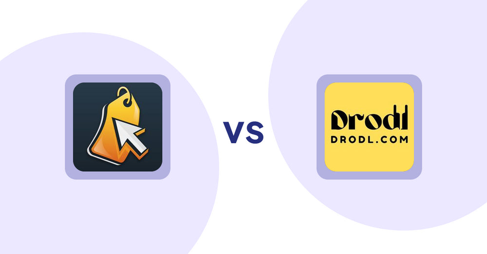 Shopify Product Display Apps: Iconic: Product Features vs. Drodl: Hide SoldOut Products