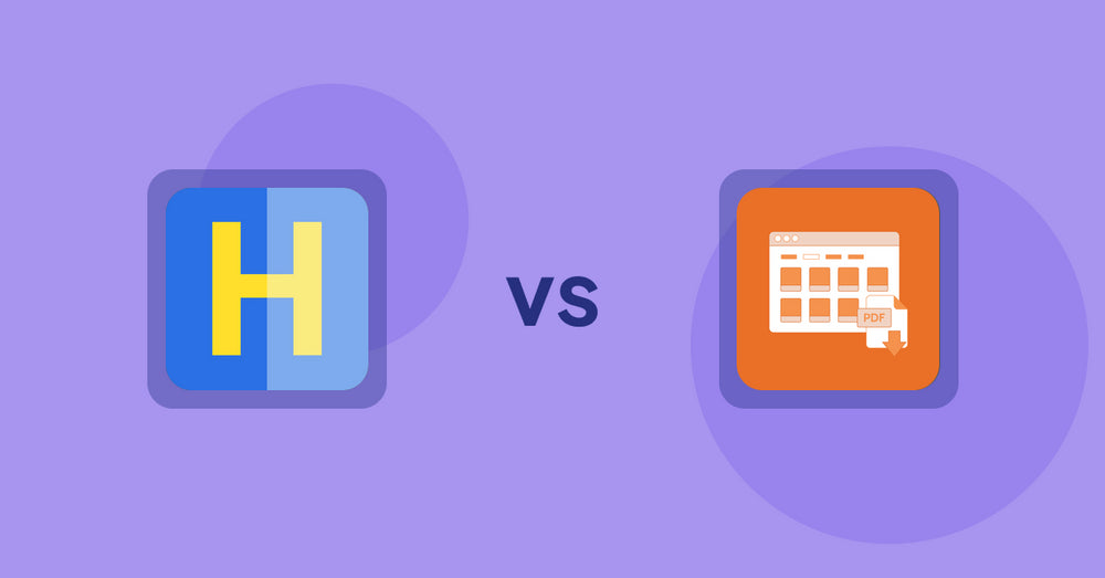 Shopify Product Display Apps: HiVar: Hide Sold Out Variants vs. Meetanshi PDF Product Catalog