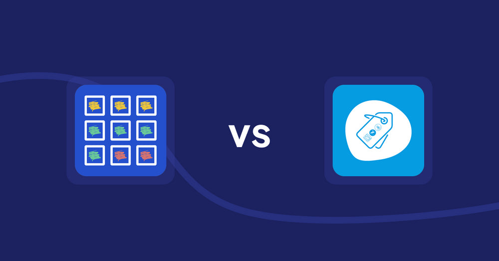 Shopify Product Display Apps: Pixc: Visual Merchandising vs Extendons Product Tag Images