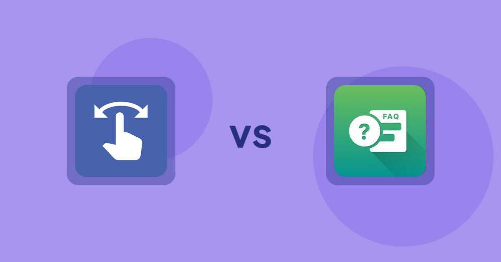 Shopify Product Display Apps: HypeSwipe: Swipes to Sales vs FAQ Expert: Product FAQ