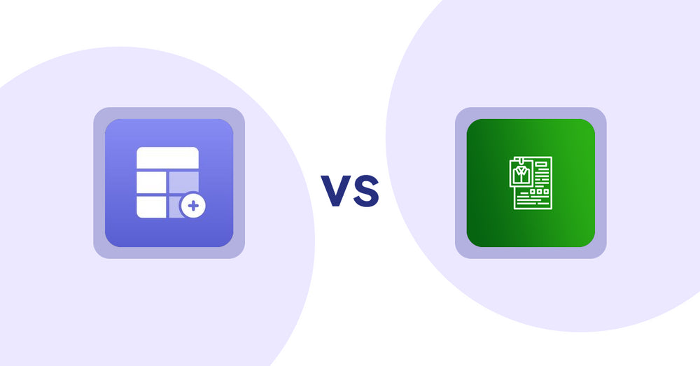Shopify Product Display Apps: Eazy Specification Tags Table vs. OC Product Size Chart