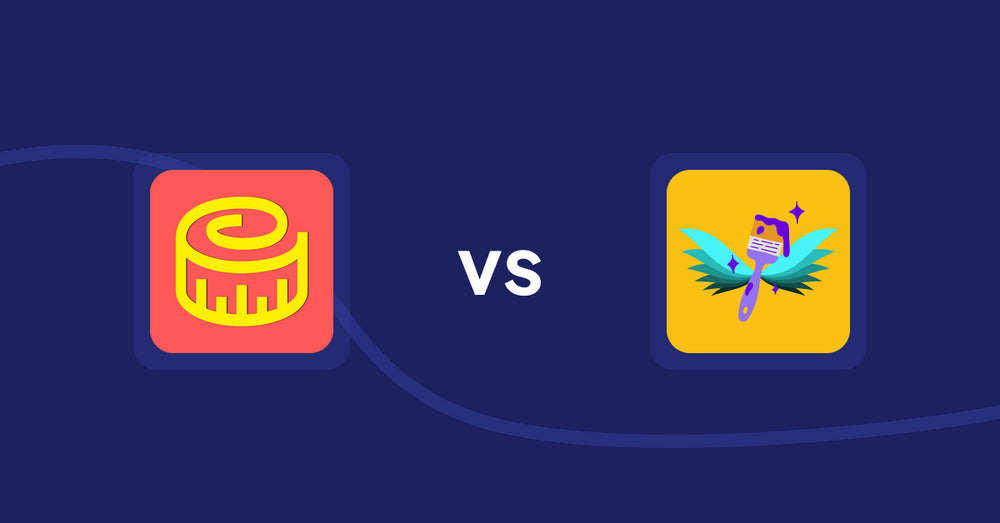 Shopify Product Display Apps: Snake Size Chart & Size Guide vs Badgfly ‑ Product Personalizer
