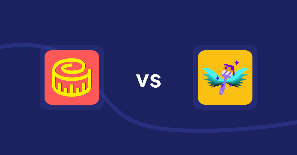Shopify Product Display Apps: Snake Size Chart & Size Guide vs Badgfly ‑ Product Personalizer