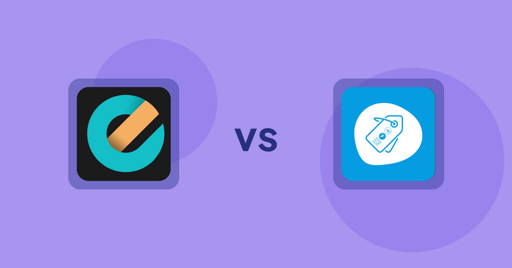 Shopify Product Display Apps: Price Calculator by Dimensions vs Extendons Product Tag Images