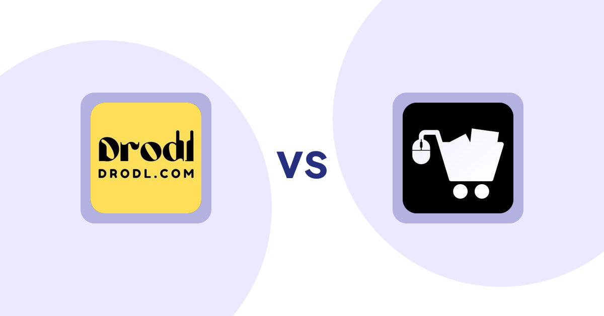 Shopify Product Display Apps: Drodl: Hide SoldOut Products vs. LM Add To Cart Sticky