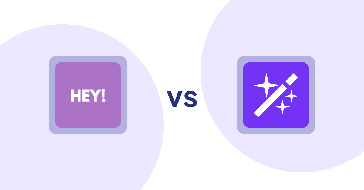 Shopify Product Display Apps: Hey! Product Page Banner & Text vs. Magi ‑ AI Write Description