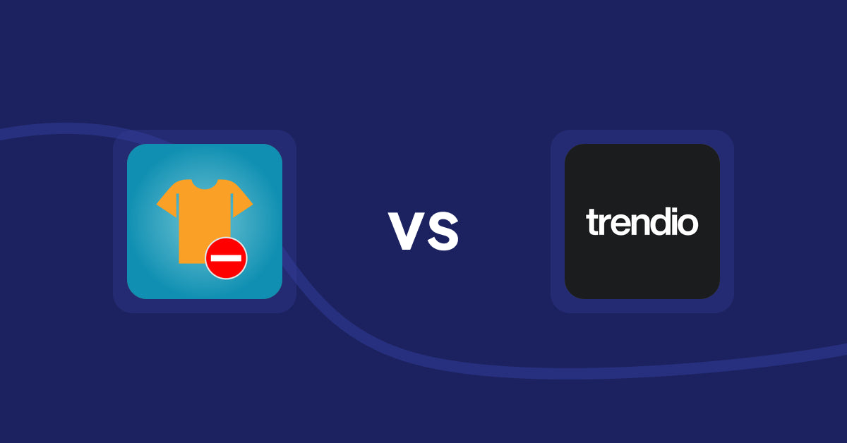 Shopify Product Display Apps: Products Unavailable vs Trendio