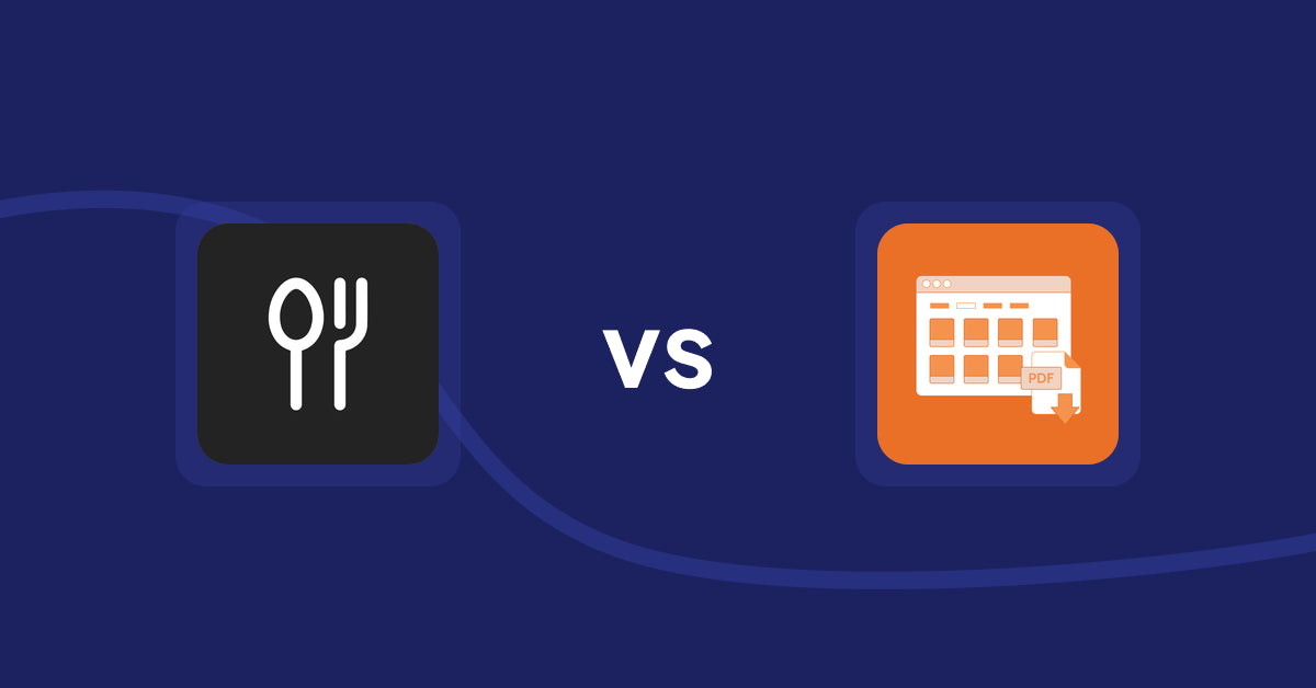 Shopify Product Display Apps: ServeUp ‑ Restaurant Menu vs Meetanshi PDF Product Catalog