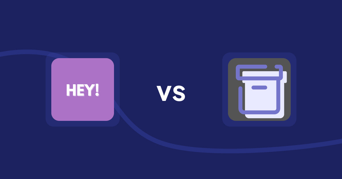 Shopify Product Display Apps: Hey! Product Page Banner & Text vs. Shelfify