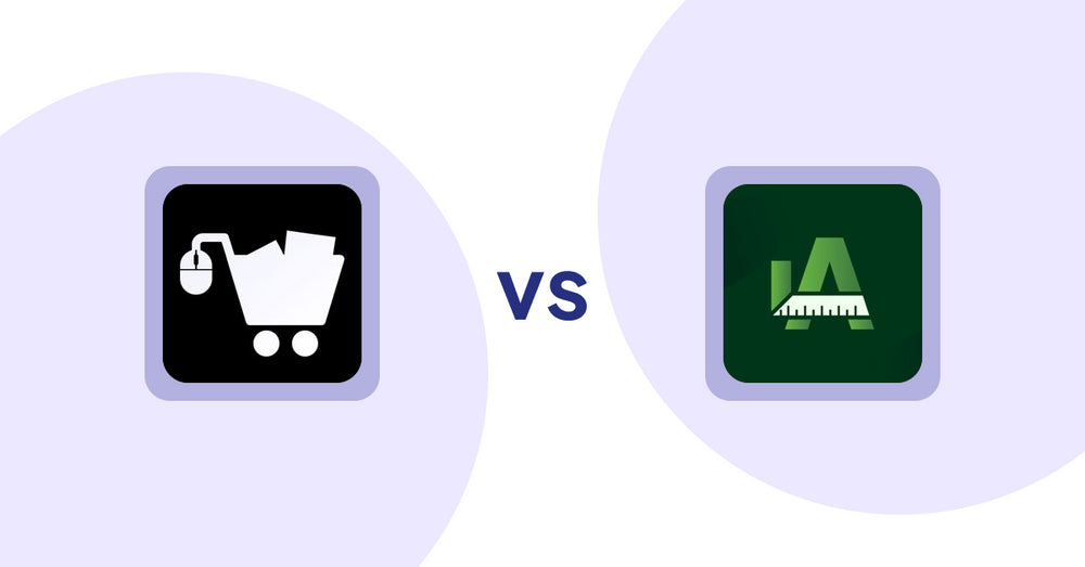 Shopify Product Display Apps: LM Add To Cart Sticky vs. Easy Size Chart by Akeans