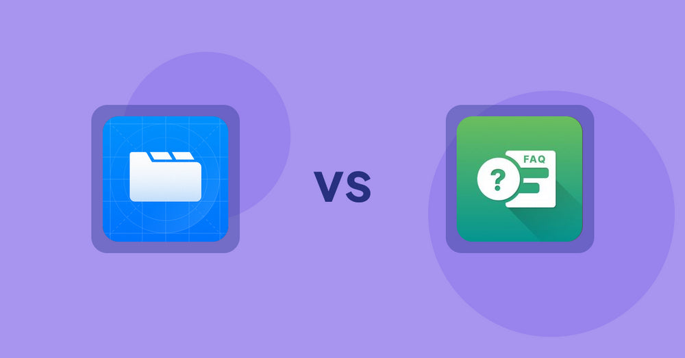 Shopify Product Display Apps: Easy Tabs ‑ Product Tabs vs FAQ Expert: Product FAQ