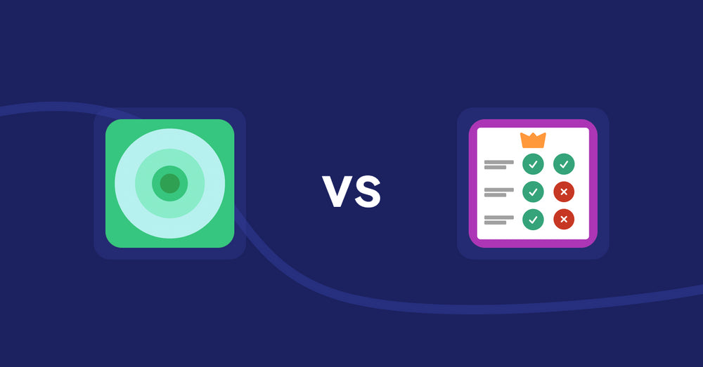 Shopify Product Display Apps: Hey!Scarcity Low Stock Counter vs Pretty Comparison Tables