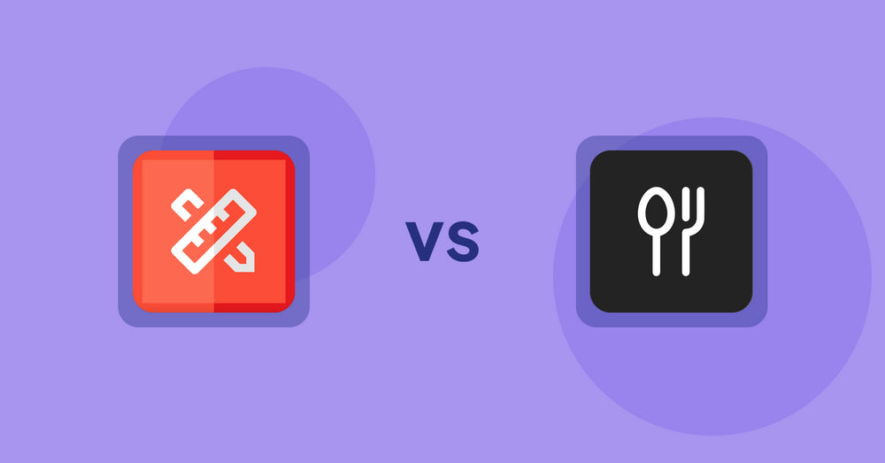 Shopify Product Display Apps: RT: Size Chart, Size Guide vs ServeUp ‑ Restaurant Menu