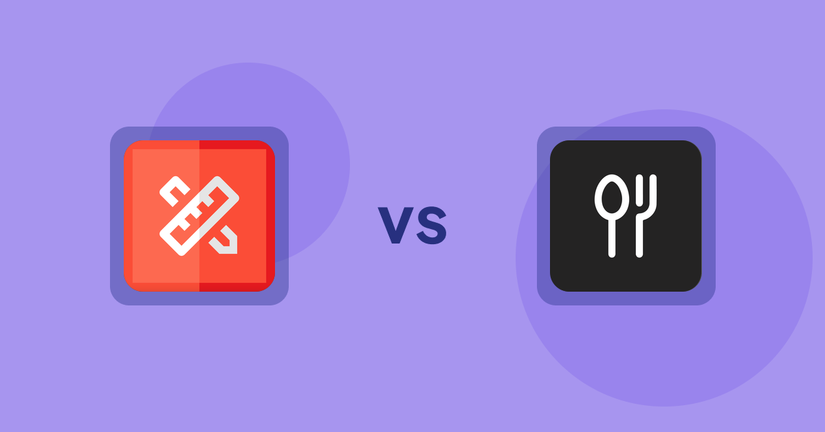 Shopify Product Display Apps: RT: Size Chart, Size Guide vs ServeUp ‑ Restaurant Menu