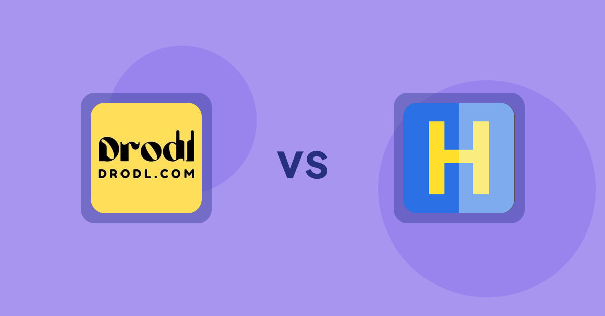 Shopify Product Display Apps: Drodl: Hide SoldOut Products vs. HiVar: Hide Sold Out Variants