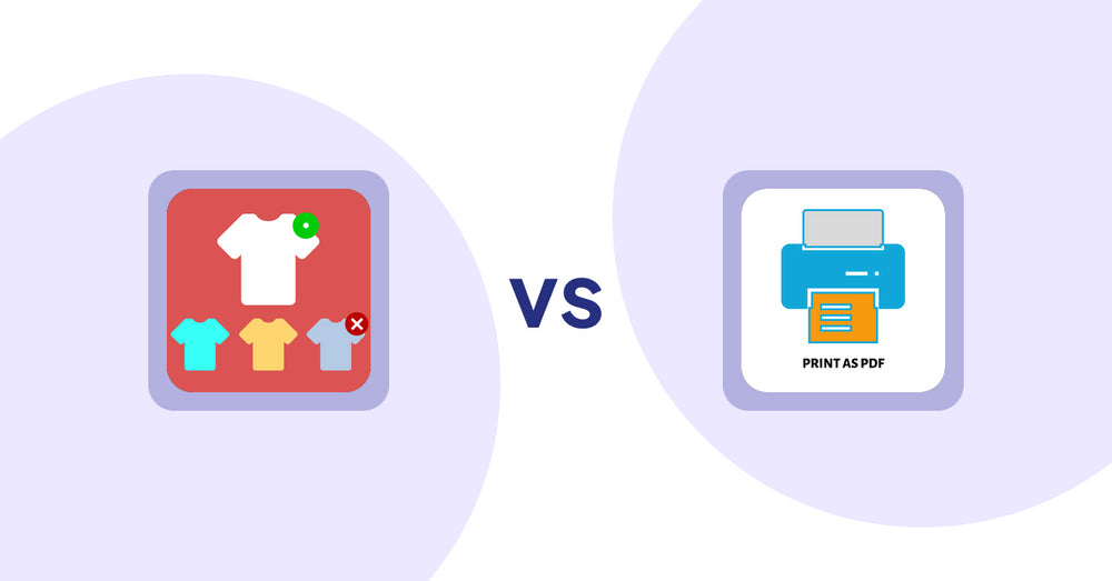 Shopify Product Display Apps: ST: Product & Collection Sort vs LitPDP ‑ Print as PDF