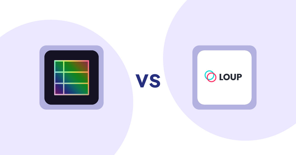 Shopify Product Display Apps: TableFlow Specification Table vs. Loup: Sell on Instagram