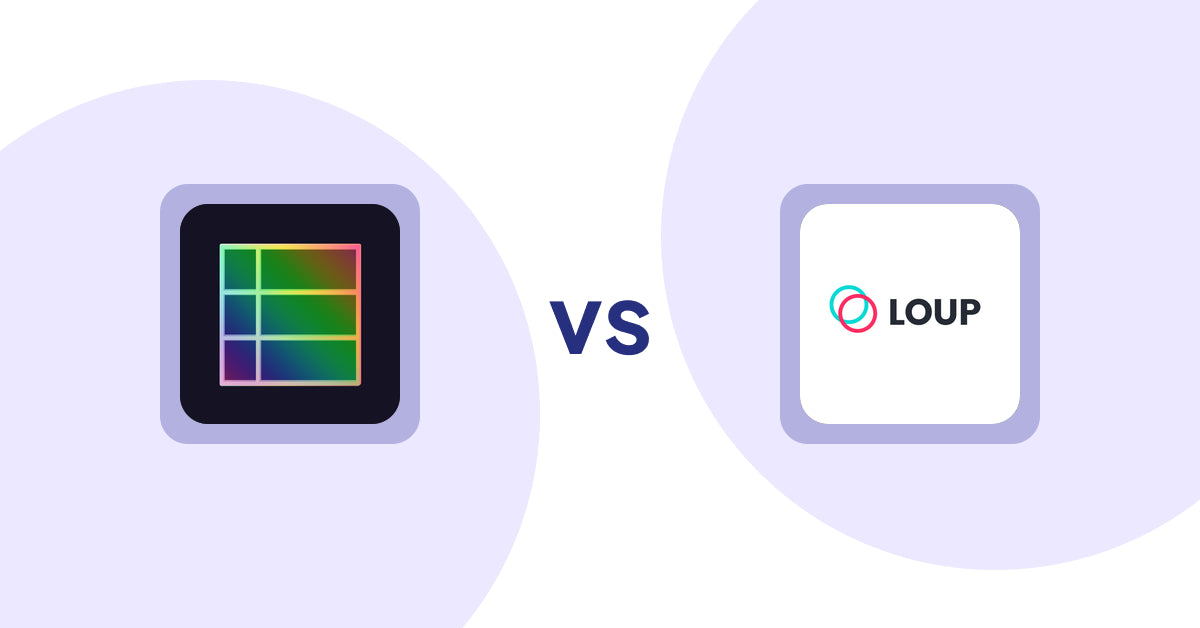 Shopify Product Display Apps: TableFlow Specification Table vs. Loup: Sell on Instagram