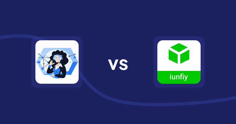 Shopify Product Display Apps: Eva AI: Optimize Descriptions vs. iunfiy • Related Products