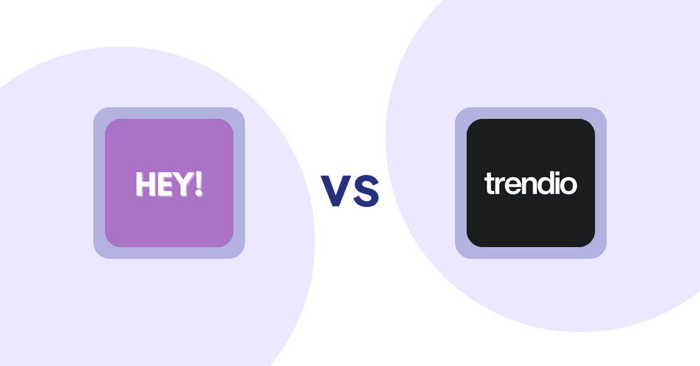 Shopify Product Display Apps: Hey! Product Page Banner & Text vs Trendio