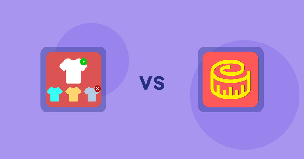 Shopify Product Display Apps: ST: Product & Collection Sort vs Snake Size Chart & Size Guide