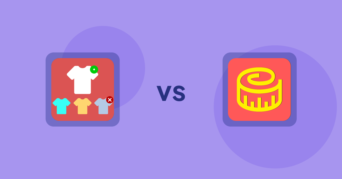 Shopify Product Display Apps: ST: Product & Collection Sort vs Snake Size Chart & Size Guide