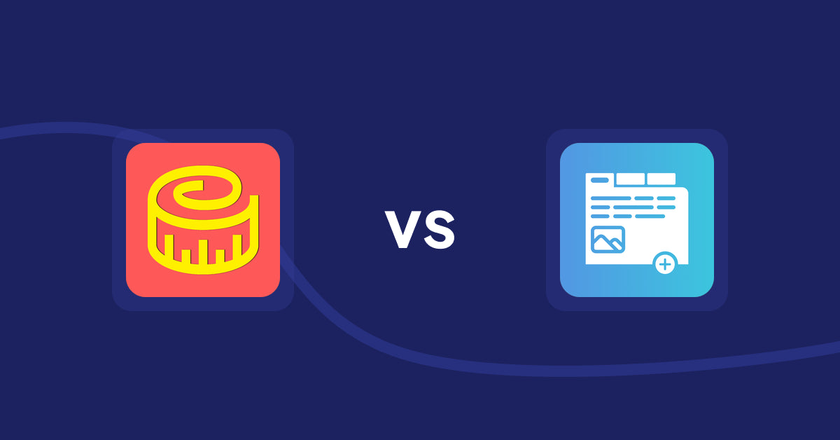 Shopify Product Display Apps: Snake Size Chart & Size Guide vs Advanced Product Tabs