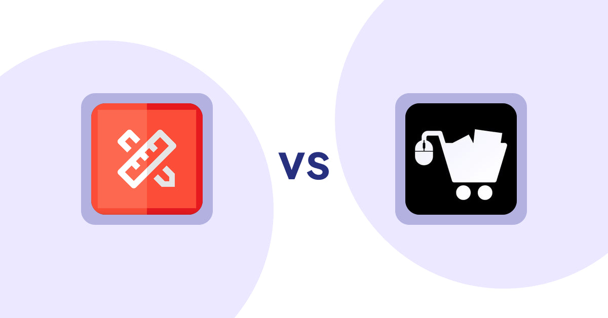 Shopify Product Display Apps: RT: Size Chart, Size Guide vs LM Add To Cart Sticky