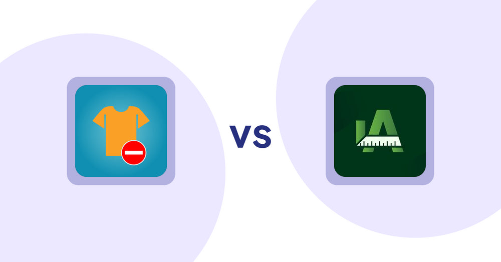 Shopify Product Display Apps: Products Unavailable vs Easy Size Chart by Akeans