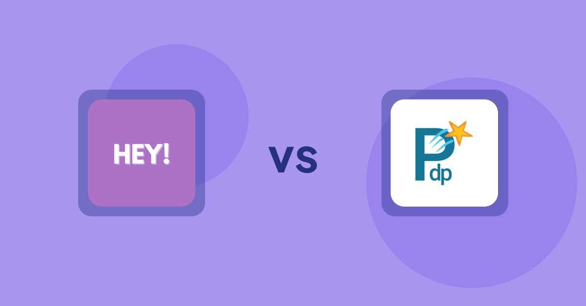 Shopify Product Display Apps: Hey! Product Page Banner & Text vs PDP Star