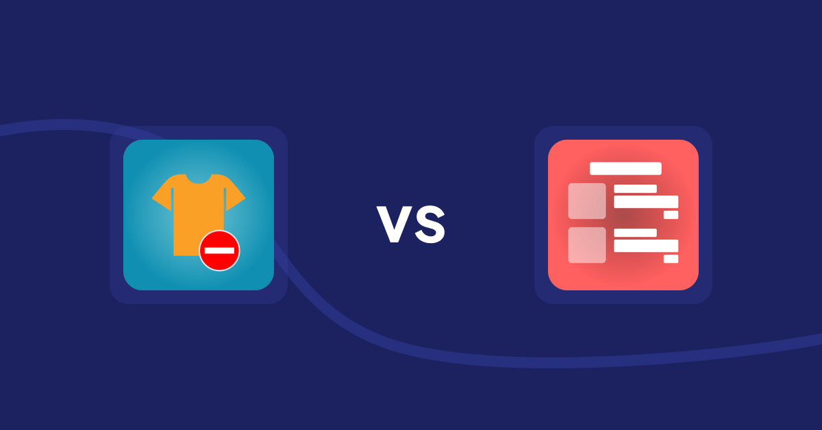 Shopify Product Display Apps: Products Unavailable vs Menulog