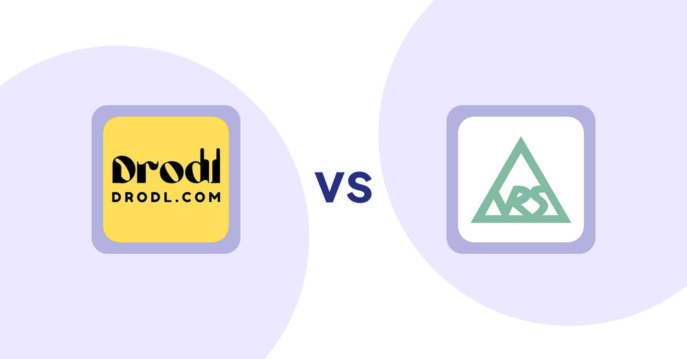 Shopify Product Display Apps: Drodl: Hide SoldOut Products vs. VRSHOPii